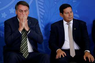 Presidente Jair Bolsonaro e Hamilton Mourão 