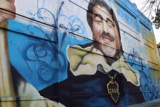 Um mural de Maradona em Buenos Aires, na Argentina