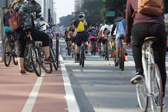 Ciclofaixa na avenida Paulista