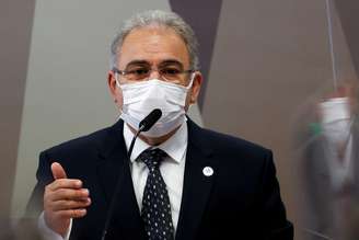 Ministro da Saúde, Marcelo Queiroga, durante depoimento à CPI da Covid no Senado
08/06/2021 REUTERS/Adriano Machado