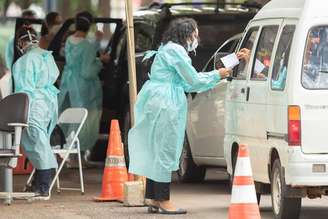 Drive-thru para vacinação contra a Covid-19 em Brasília