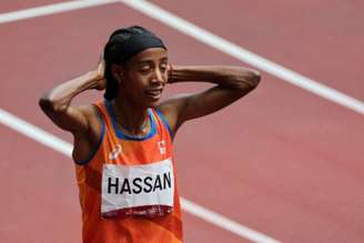 Sifan Hassan fez prova de recuperação nos 1.500m nos Jogos Olímpicos de Tóquio (Giuseppe CACACE/AFP)