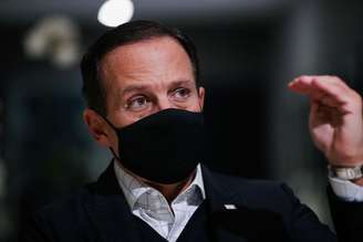 Governador de São Paulo, João Doria, durante entrevista à Reuters no Palácio dos Bandeirantes
20/04/2021 REUTERS/Amanda Perobelli