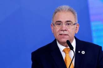 Ministro da Saúde, Marcelo Queiroga, durante cerimônia no Palácio do Planalto
REUTERS/Adriano Machado