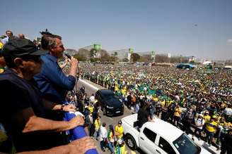 Presidente Jair Bolsonaro discursa para apoiadores em Brasília
07/09/2021
Alan Santos/Presidência/Divulgação via REUTERS