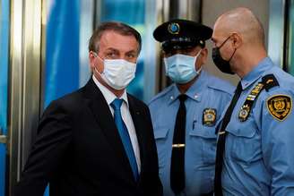 Bolsonaro chegou utilizando máscara em evento da ONU