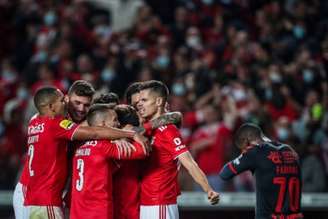 Benfica na vitória sobre o Braga (Foto: CARLOS COSTA / AFP)