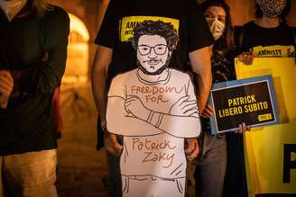 Protesto em Bolonha, na Itália, pede liberdade para Patrick Zaki