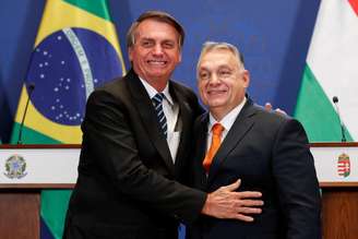 Bolsonaro e Orbán durante encontro na Hungria 