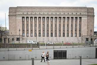 Fachada do Parlamento da Finlândia, em Helsinque