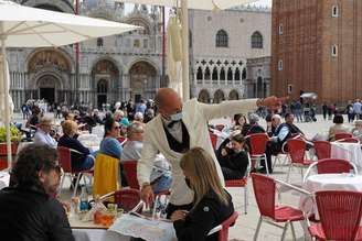 Movimentação na Praça San Marco, no centro histórico de Veneza