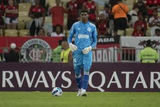 Hugo Souza durante o jogo entre Flamengo e Sporting Cristal (Foto: Alexandre Vidal / Flamengo)