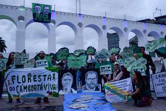 Em ato no Rio de Janeiro, ativistas pedem justiça por Dom e Bruno e protestam contra crimes ambientais
