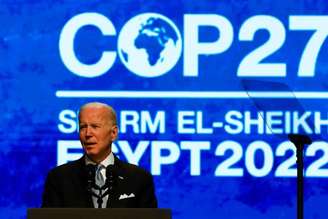 Joe Biden, presidente dos Estados Unidos, em discurso na cop27 