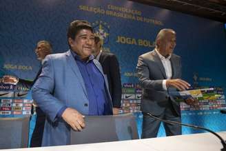 Ednaldo Rodrigues, presidente da CBF, ao lado de Tite (Foto: Lucas Figueiredo/CBF)