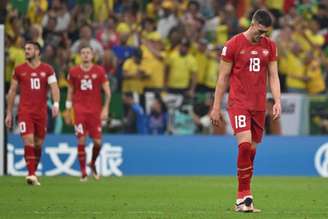 Vlahovic entrou no segundo tempo no jogo contra a Seleção Brasileira (ANDREJ ISAKOVIC / AFP)