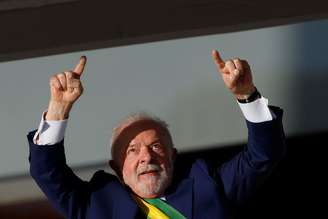 Lula durante cerimônia de posse, em Brasília, neste domingo, 1º