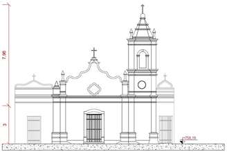 Versão da fachada da Capela dos Aflitos em 1939, 1943, 1958, 1978 e 2022, mostrando as alterações ao longo dos anos