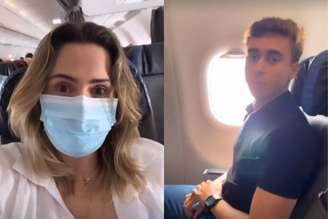 Ana Paula Renault e Nikolas Ferreira (PL) viajaram lado a lado em avião