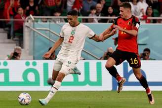 Hakimi com a camisa do Marrocos na última Copa do Mundo (Foto: AFP)