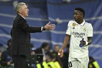 Ancelotti volta a elogiar Vini Jr (Foto: JAVIER SORIANO / AFP)