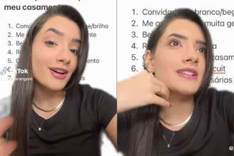 Noiva listou coisas que considera "intoleráveis" em seu casamento
