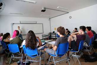 Estudantes, durante aula da disciplina optativa