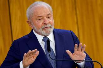 Presidente Lula durante discurso em evento no Palácio do Planalto, em Brasília
09/05/2023 - REUTERS/Adriano Machado