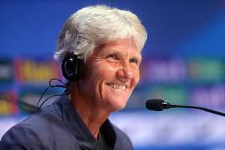 A técnica Pia Sundhage durante a convocação das jogadoras da seleção brasileira de futebol feminino para a Copa do Mundo de Futebol Feminino de 2023, nesta terça-feira, 27, na sede da CBF na zona oeste do Rio de Janeiro. O Mundial será realizado na Austrália e Nova Zelândia entre os dias 20 de julho e 20 de agosto