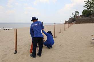 A praia da Ponta Negra está interditada para banho por causa da vazante