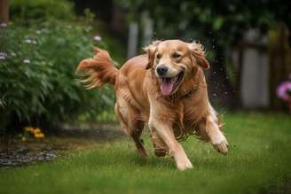 O golden retriever é um cachorro amigável, inteligente e afetuoso