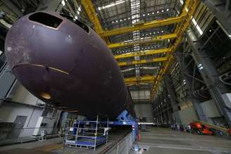 O submarino Humaitá durante a construção no Rio de Janeiro