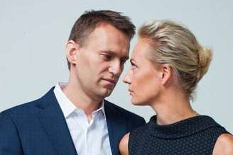 Opositor russo Alexei Navalny junto com sua esposa, Yulia Navalnaya