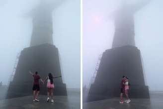 Casal flagrou raio em vídeo no Cristo redentor