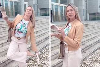 Luana Piovani postou vídeo batendo sapatos após sair de tribunal em Portugal