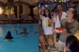 Festa na piscina e aniversário de Marvin