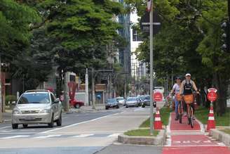 Trecho da ciclovia da Avenida Luiz Carlos Berrini, na capital paulista. 