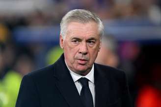 Carlo Ancelotti durante jogo entre Real Madrid e RB Leipzig 