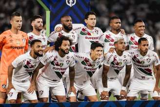 Equipe do Fluminense em jogo contra o Botafogo pelo Campeonato Brasileiro. (FOTO DE LUCAS MERÇON / FLUMINENSE FC.)