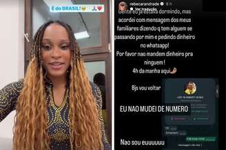 Rebeca Andrade publicou um print do golpista que estava se passando por ela para pedir dinheiro no WhatsApp