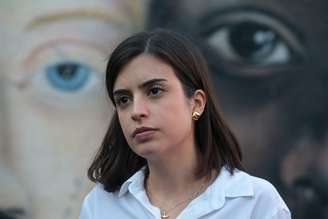 A candidata do PSB em São Paulo, deputada federal Tabata Amaral, durante agenda de campanha na Brasilândia, bairro periférico da Zona Norte.