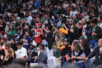 Torcida do Green Bay Packers durante partida contra o Philadelphia Eagles no estádio Arena Corinthians, pela abertura do campeonato NFL.