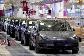 Carros da Tesla fabricados na China
07/01/2020. REUTERS/Aly Song/File Photo