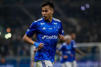 Kaio Jorge (Cruzeiro) comemorando seu gol contra o Lanús, no dia 23.10.2024 