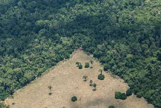 Vista de área desmatada no município de Parauapebas no Estado do Pará; Brasil é o quinto maior emissor de gases estufa do mundo.