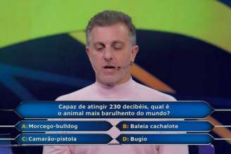 Pergunta valia prêmio de R$ 100 mil no quadro ‘Quem Quer Ser um Milionário’, no Domingão com Huck