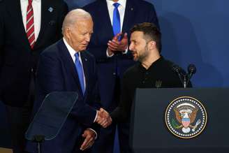 Biden e Zelensky em encontro em julho