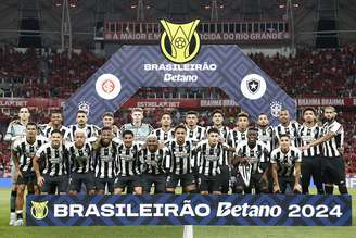 Elenco do Botafogo posando para a foto contra o Inter 