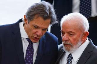 O ministro da Fazenda, Fernando Haddad, e o presidente Luiz Inácio Lula da Silva