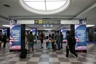 Saguão do aeroporto de Congonhas; nesta segunda-feira, voos precisaram desviar a rota por conta da ventania (Arquivo: novembro de 2024)